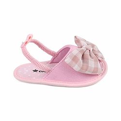 Cute Walk by Babyhug Slip On Booties Bow Applique  - Pink