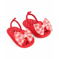 Cute Walk by Babyhug Slip On Booties Bow Applique  - Pink