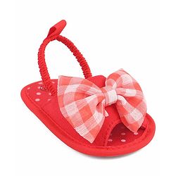 Cute Walk by Babyhug Slip On Booties Bow Applique  - Pink