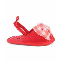 Cute Walk by Babyhug Slip On Booties Bow Applique  - Pink