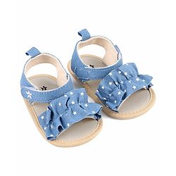 Cute Walk by Babyhug Booties with Velcro Closure & Stars Design - Blue