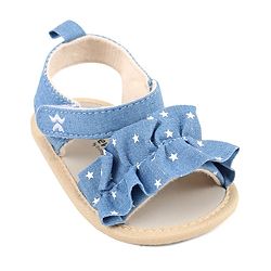 Cute Walk by Babyhug Booties with Velcro Closure & Stars Design - Blue