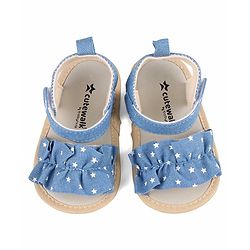 Cute Walk by Babyhug Booties with Velcro Closure & Stars Design - Blue