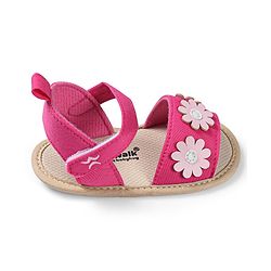 Cute Walk by Babyhug Booties with Floral Applique & Velcro Closure - Fushia
