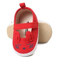 Cute Walk by Babyhug Booties Buuny Design with Velcro Closure - Red