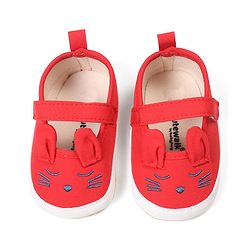 Cute Walk by Babyhug Booties Buuny Design with Velcro Closure - Red