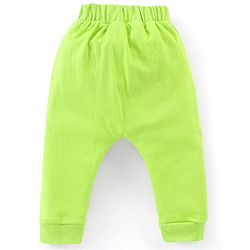 Babyhug Cotton Full Length Diaper Pants Stripes & Panda Print Pack of 3- Blue & Green
