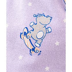 Babyhug Cotton Ankle Length Diaper Pants Stripes & Hippo Print Pack of 3- Peach Purple & Blue