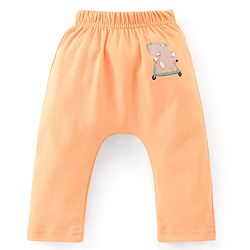 Babyhug Cotton Ankle Length Diaper Pants Stripes & Hippo Print Pack of 3- Peach Purple & Blue