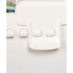 Babyhug 3 in 1 Comfy High Chair Printed Cushion - Blue| High Chair, Feeding Chair & Booster Chair| Adjustable Double Food Tray| Removable PU Leather Seat| Safety Harness| Removable Footrest