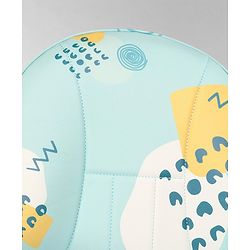 Babyhug 3 in 1 Comfy High Chair Printed Cushion - Blue| High Chair, Feeding Chair & Booster Chair| Adjustable Double Food Tray| Removable PU Leather Seat| Safety Harness| Removable Footrest