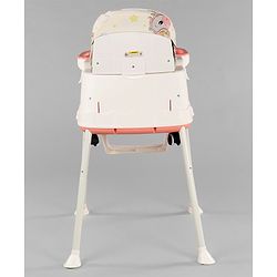 Babyhug 3 in 1 Comfy High Chair Unicorn Printed Cushion - Pink| High Chair, Feeding Chair & Booster Chair| Adjustable Double Food Tray| Removable PU Leather Seat| Safety Harness| Removable Footrest