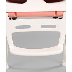 Babyhug 3 in 1 Comfy High Chair Unicorn Printed Cushion - Pink| High Chair, Feeding Chair & Booster Chair| Adjustable Double Food Tray| Removable PU Leather Seat| Safety Harness| Removable Footrest