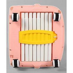 Babyhug 3 in 1 Comfy High Chair Unicorn Printed Cushion - Pink| High Chair, Feeding Chair & Booster Chair| Adjustable Double Food Tray| Removable PU Leather Seat| Safety Harness| Removable Footrest
