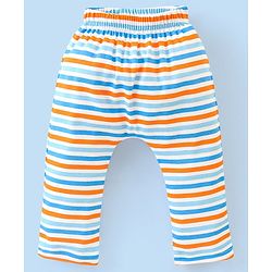 Babyhug Cotton Diaper Pants Stripes & Dino Print Pack of 3 - Blue & Orange