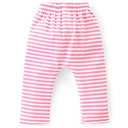 Babyhug Cotton Full Length Diaper Pants Stripes & Floral Print Pack of 3- Pink & Red