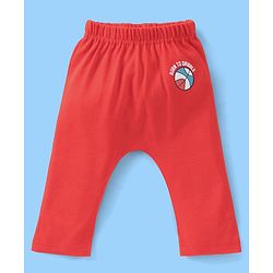 Babyhug Cotton Knee Length Diaper Pants Football Print Pack of 3 - Red & Blue