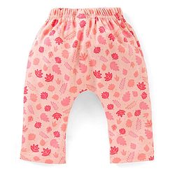 Babyhug Cotton Diaper Pants Striped & Printed Pack of 3 - Peach Blue & Pink
