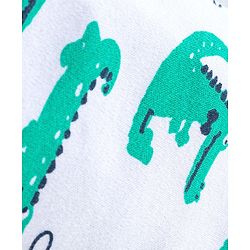Babyhug Cotton Full Length Diaper Pants Stripes & Alligator Print Pack of 3- Blue Green & White