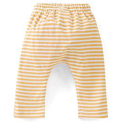Babyhug Cotton Full Length Diaper Pants Stripes & Lion Print Pack of 3 - Blue Grey & Yellow