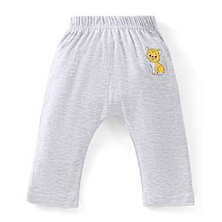 Babyhug Cotton Full Length Diaper Pants Stripes & Lion Print Pack of 3 - Blue Grey & Yellow