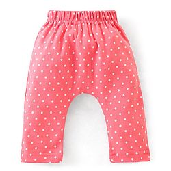Babyhug Cotton Full Length Diaper Pants Dot & Floral Print Pack of 3- Blue Pink & White