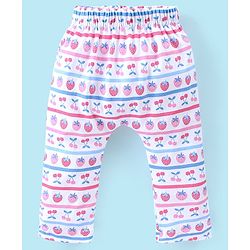 Babyhug Cotton Knee Length Diaper Pants Checks & Floral Print Pack of 3- Blue Pink & White