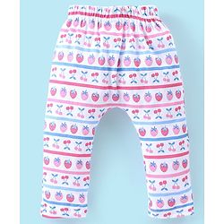Babyhug Cotton Knee Length Diaper Pants Checks & Floral Print Pack of 3- Blue Pink & White