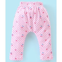 Babyhug Cotton Knee Length Diaper Pants Checks & Floral Print Pack of 3- Blue Pink & White