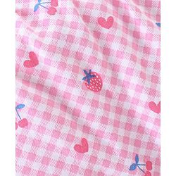 Babyhug Cotton Knee Length Diaper Pants Checks & Floral Print Pack of 3- Blue Pink & White