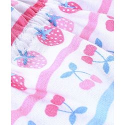 Babyhug Cotton Knee Length Diaper Pants Checks & Floral Print Pack of 3- Blue Pink & White