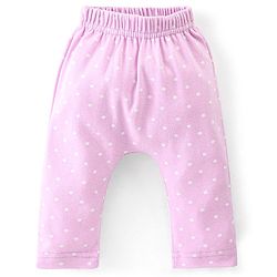 Babyhug Cotton Ankle Length Diaper Pants Floral & Dot Print Pack of 3- Pink White & Purple