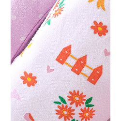 Babyhug Cotton Ankle Length Diaper Pants Floral & Dot Print Pack of 3- Pink White & Purple