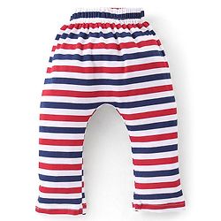 Babyhug Full Length Cotton Diaper Pants Astronaut Print Pack of 3 - Red & Blue