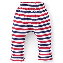 Babyhug Full Length Cotton Diaper Pants Astronaut Print Pack of 3 - Red & Blue