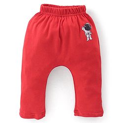 Babyhug Full Length Cotton Diaper Pants Astronaut Print Pack of 3 - Red & Blue