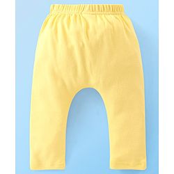 Babyhug Cotton Full Length Diaper Pants Butterfly & Floral Print Pack Of 3- Yellow White & Purple