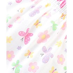 Babyhug Cotton Full Length Diaper Pants Butterfly & Floral Print Pack Of 3- Yellow White & Purple