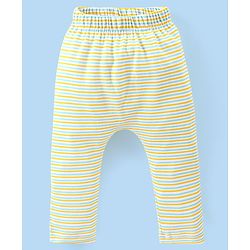 Babyhug Cotton Knee Length Diaper Pants Stripes & Turtle Print Pack of 3- Yellow Green & White