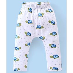 Babyhug Cotton Knee Length Diaper Pants Stripes & Turtle Print Pack of 3- Yellow Green & White