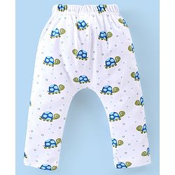 Babyhug Cotton Knee Length Diaper Pants Stripes & Turtle Print Pack of 3- Yellow Green & White
