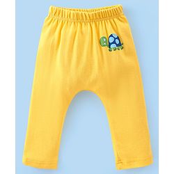 Babyhug Cotton Knee Length Diaper Pants Stripes & Turtle Print Pack of 3- Yellow Green & White