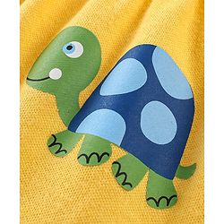 Babyhug Cotton Knee Length Diaper Pants Stripes & Turtle Print Pack of 3- Yellow Green & White