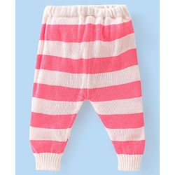 Babyhug Full Sleeves Striped Sweater Sets with Cap and Booties - Red & White