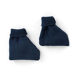 Babyhug Knit Full Sleeves Sweater Set Striped - Navy Blue & White
