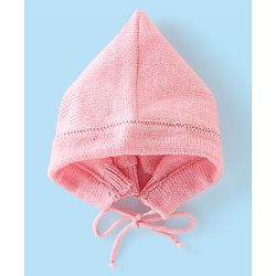 Babyhug Full Sleeves Baby Sweater Set with Cap & Booties Striped Design - Pink