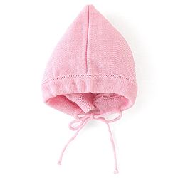 Babyhug Full Sleeves Sweater Set Striped with Cap - Pink