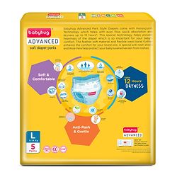 Babyhug Advanced Pant Style Diapers Large (L) Size - 5 Pieces, Honeycomb Technology, Cottony Soft Diaper with 3D Leak Guard, Latex & Alcohol Free, Anti-rash & Gentle