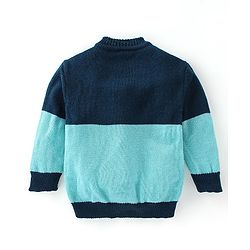 Babyhug Knitted Full Sleeves Sweater Set with Cap & Booties Cable Knit Design - Blue