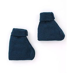Babyhug Knitted Full Sleeves Sweater Set with Cap & Booties Cable Knit Design - Blue